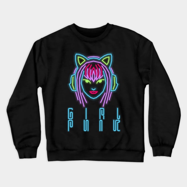 Girl Punk Crewneck Sweatshirt by AdiDsgn